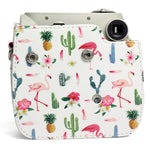 Borsa protettiva per fotocamera in pelle PU modello Flamingo Cactus per fotocamera FUJIFILM Instax Mini 7S / 7C, Flamingo Cactus