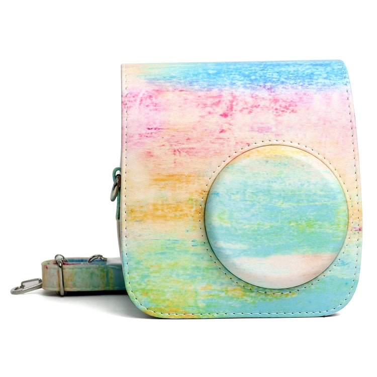 Borsa protettiva per fotocamera in pelle PU modello pittura a olio arcobaleno per fotocamera FUJIFILM Instax Mini 7S / 7C, Rainbow Oil