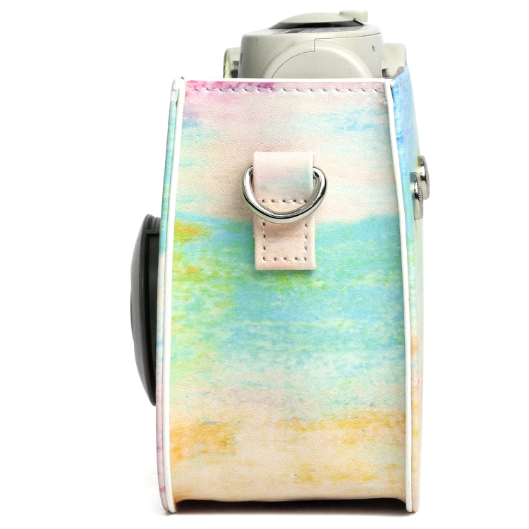 Borsa protettiva per fotocamera in pelle PU modello pittura a olio arcobaleno per fotocamera FUJIFILM Instax Mini 7S / 7C, Rainbow Oil