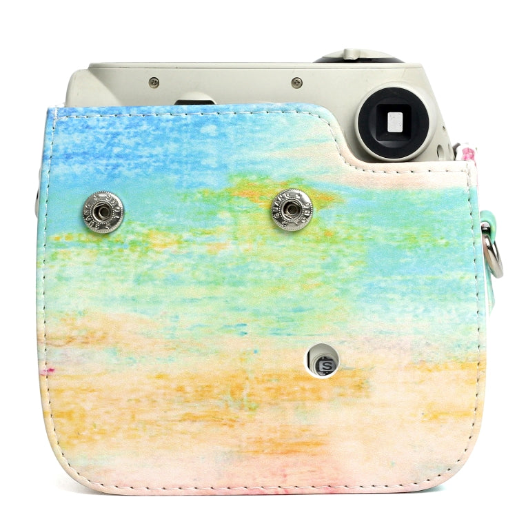 Borsa protettiva per fotocamera in pelle PU modello pittura a olio arcobaleno per fotocamera FUJIFILM Instax Mini 7S / 7C, Rainbow Oil
