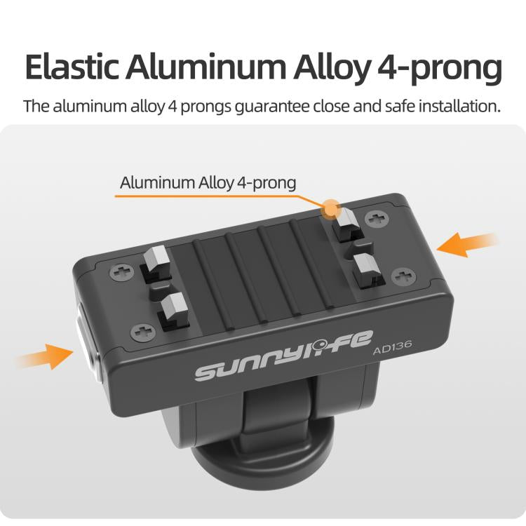 Adattatore magnetico a sgancio rapido Sunnylife, supporto per selfie stick regolabile con inclinazione di 180° da 1/4" per Insta360 X4 Air / X5 / Ace Pro 2 / 1 / Ace, AD136 For Insta360 X4 Air / X5