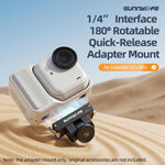 Adattatore magnetico a sgancio rapido Sunnylife per Insta360 GO Ultra, interfaccia da 1/4, inclinazione regolabile a 180°, supporto per selfie stick., AD137 For Insta360 GO Ultra