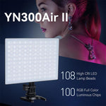Pannello luminoso a LED YONGNUO YN300Air II per vlog, RGB, gamma completa, bicolore, 3200K-5600K., YN300Air II