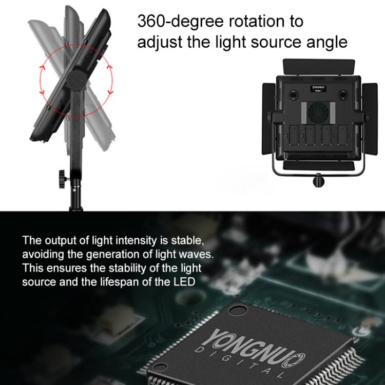 YONGNUO YN900 II Illuminazione a LED dimmerabile con 900 LED, temperatura colore 3200-5600K, luce video da studio, YN900 II