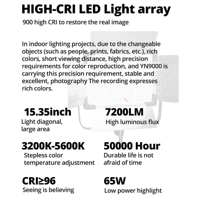 YONGNUO YN9000 900 LED Illuminazione dimmerabile Studio 5600K Luce video, YN9000 5600K