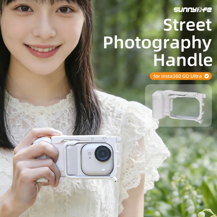 Impugnatura ergonomica per Insta360 GO Ultra Sunnylife Street Photography, con pulsante di sgancio rapido., For Insta360 GO Ultra (Black), For Insta360 GO Ultra (White)