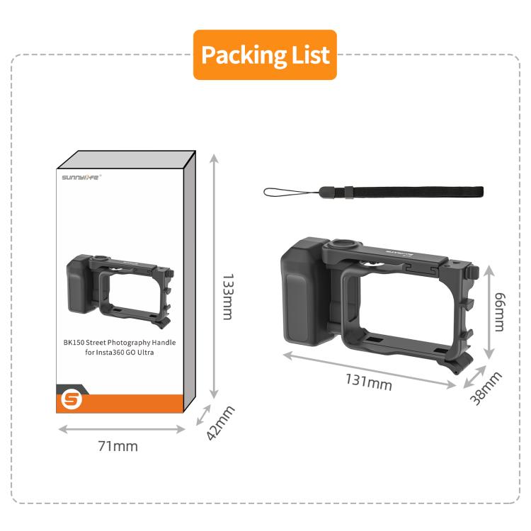 Impugnatura ergonomica per Insta360 GO Ultra Sunnylife Street Photography, con pulsante di sgancio rapido., For Insta360 GO Ultra (Black), For Insta360 GO Ultra (White)