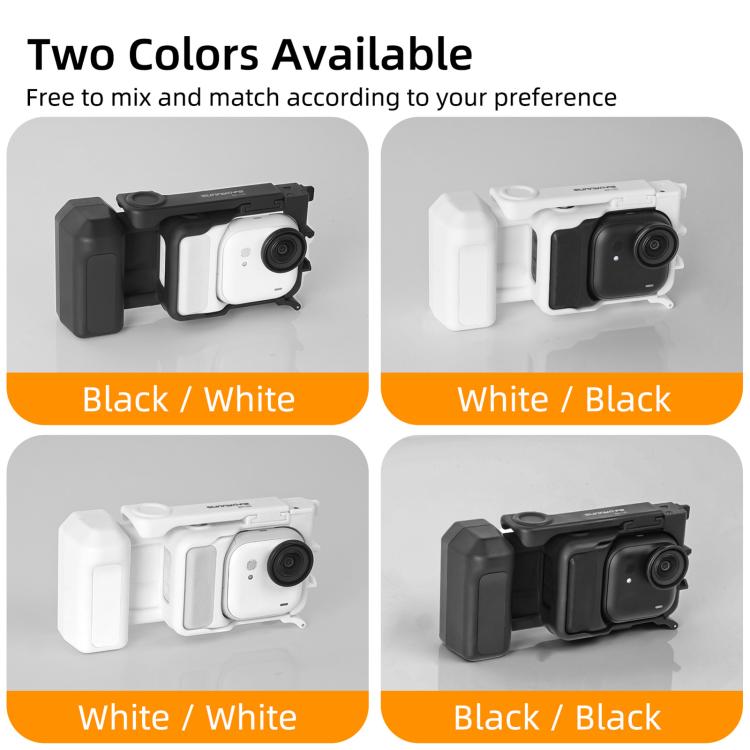 Impugnatura ergonomica per Insta360 GO Ultra Sunnylife Street Photography, con pulsante di sgancio rapido., For Insta360 GO Ultra (Black), For Insta360 GO Ultra (White)