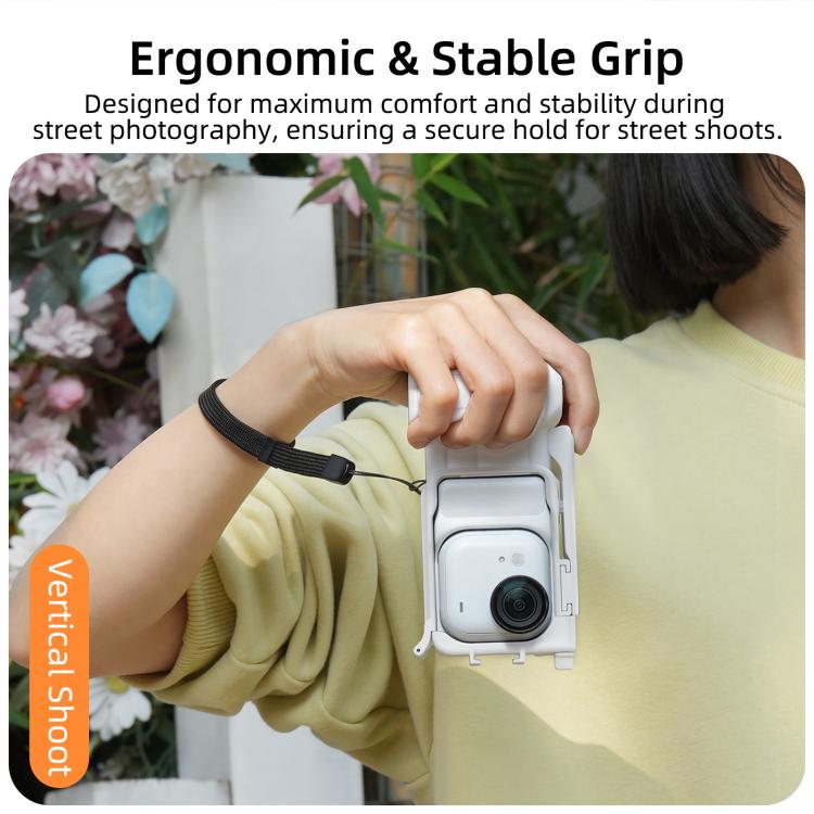 Impugnatura ergonomica per Insta360 GO Ultra Sunnylife Street Photography, con pulsante di sgancio rapido., For Insta360 GO Ultra (Black), For Insta360 GO Ultra (White)