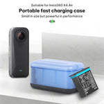 Per Insta360 X4 Air, scatola portaoggetti con caricabatterie a doppio canale e hub di ricarica con indicatori LED., For Insta360 X4 Air (Transparent)