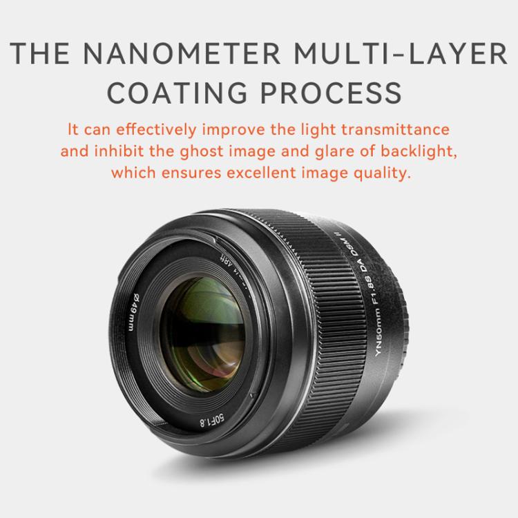 Obiettivo a focale fissa YONGNUO YN50MM F1.8S DA DSM II per sensori APS-C e fotocamere mirrorless Sony con attacco E., YN50mm F1.8S