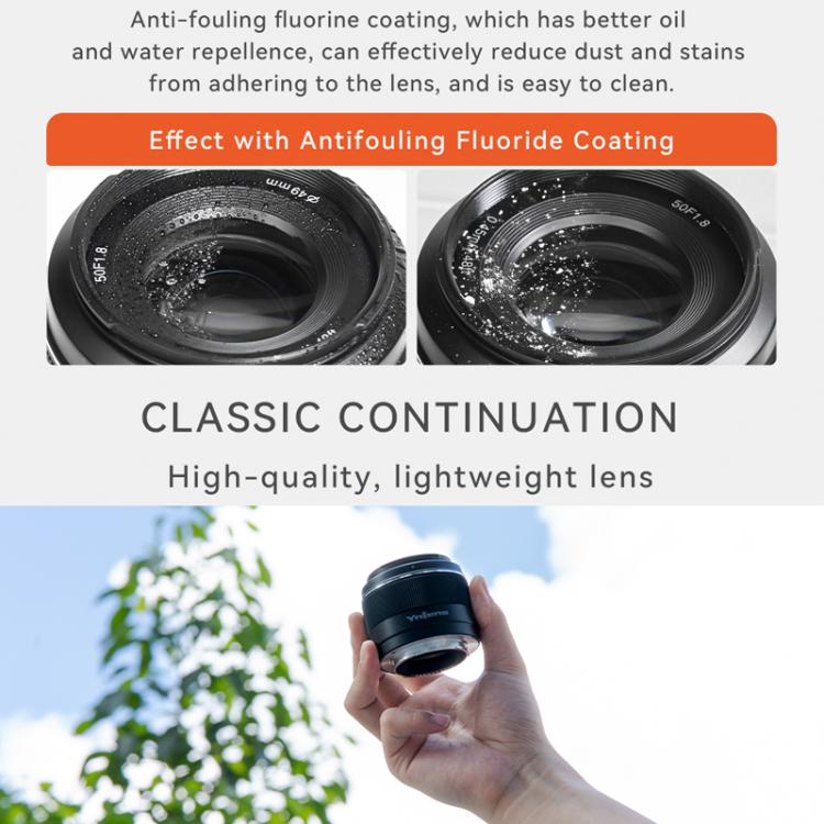 Obiettivo a focale fissa YONGNUO YN50MM F1.8S DA DSM II per sensori APS-C e fotocamere mirrorless Sony con attacco E., YN50mm F1.8S