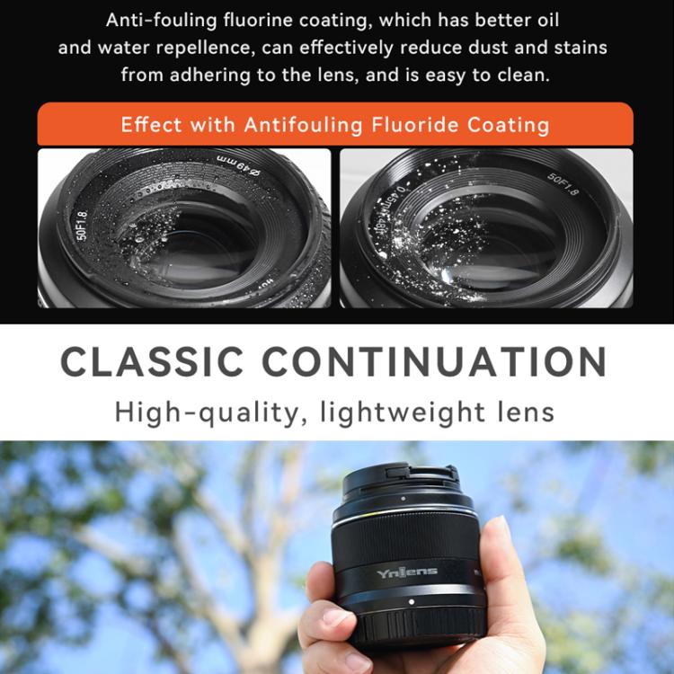 Obiettivo YONGNUO YN50MM F1.8Z DA DSM con autofocus per fotocamere mirrorless Nikon con attacco Z, formato APS-C., YN50mm F1.8Z