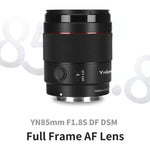 Obiettivo a focale fissa YONGNUO YN85MM F1.8S DSM per fotocamere full-frame Sony ILCE-7M4 / ILCE-7SM3 con attacco E., YN85mm F1.8S