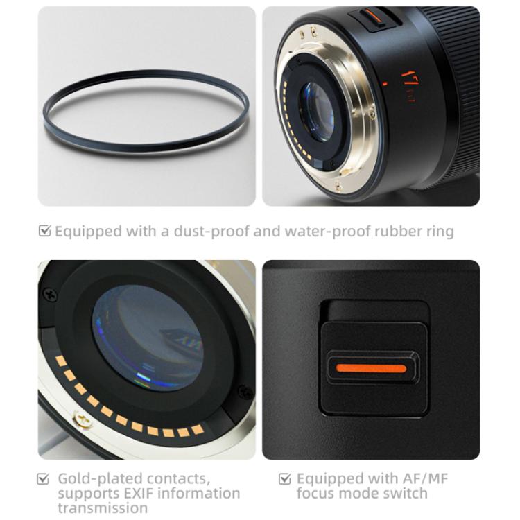 Obiettivo YONGNUO YN17mm F1.7M con attacco M4/3 per fotocamere mirrorless, YN17mm F1.7M