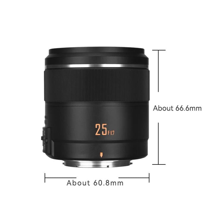 Obiettivo YONGNUO YN25mm F1.7M STM con attacco M4/3 per Panasonic / Olympus, YN25mm F1.7M