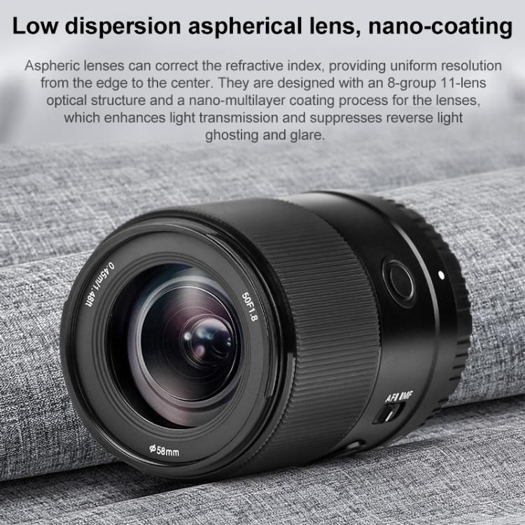 Obiettivo YONGNUO YN50mm F1.8Z DF DSM Full Frame Auto Focus Standard Prime per fotocamere mirrorless Nikon con attacco Z, YN50mm F1.8Z Full Frame