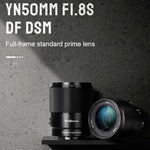 Obiettivo YONGNUO YN50mm F1.8S DF DSM Full Frame Auto Focus Standard Prime per fotocamere mirrorless Sony con attacco E, YN50mm F1.8S Full Frame