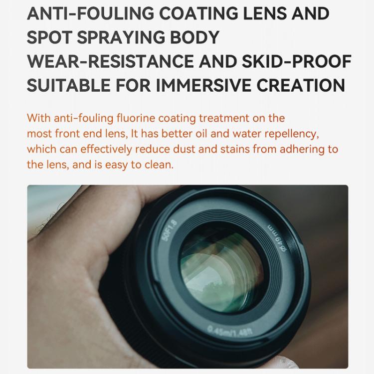 Obiettivo a focale fissa standard YONGNUO YN50mm F1.8X DA DSM per fotocamere mirrorless con attacco FUJIFILM X-mount su sensore APS-C., YN50mm F1.8X DA DSM