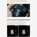 Obiettivo a focale fissa standard YONGNUO YN50mm F1.8X DA DSM per fotocamere mirrorless con attacco FUJIFILM X-mount su sensore APS-C., YN50mm F1.8X DA DSM