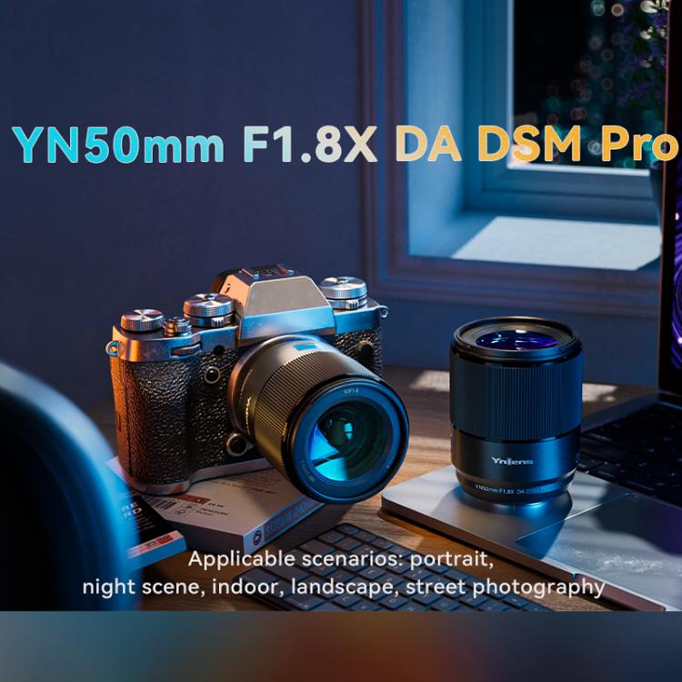 Obiettivo YONGNUO YN50mm F1.8X DA DSM Pro per fotocamere mirrorless con attacco FUJIFILM X-mount, formato APS-C., YN50mm F1.8X DA DSM Pro