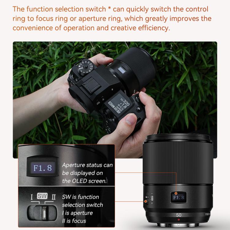 Obiettivo YONGNUO YN50mm F1.8X DA DSM Pro per fotocamere mirrorless con attacco FUJIFILM X-mount, formato APS-C., YN50mm F1.8X DA DSM Pro