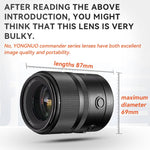 Obiettivo YONGNUO YN56mm F1.4Z DA DSM WL Pro per sensori APS-C con telecomando per attacco Nikon Z., YN56mm F1.4Z DA DSM WL Pro