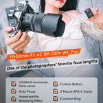 Obiettivo YONGNUO YN56mm F1.4Z DA DSM WL Pro per sensori APS-C con telecomando per attacco Nikon Z., YN56mm F1.4Z DA DSM WL Pro