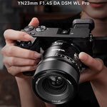 Obiettivo YONGNUO YN23mm F1.4S DA DSM WL Pro per sensori APS-C con telecomando, compatibile con fotocamere Sony con attacco E., YN23mm F1.4S DA DSM WL Pro