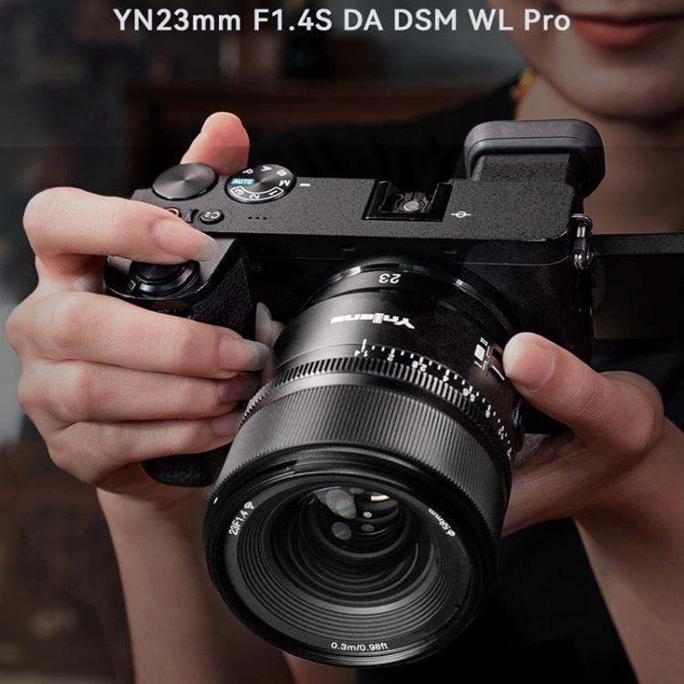 Obiettivo YONGNUO YN23mm F1.4S DA DSM WL Pro per sensori APS-C con telecomando, compatibile con fotocamere Sony con attacco E., YN23mm F1.4S DA DSM WL Pro