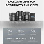 Obiettivo YONGNUO YN23mm F1.4S DA DSM WL Pro per sensori APS-C con telecomando, compatibile con fotocamere Sony con attacco E., YN23mm F1.4S DA DSM WL Pro