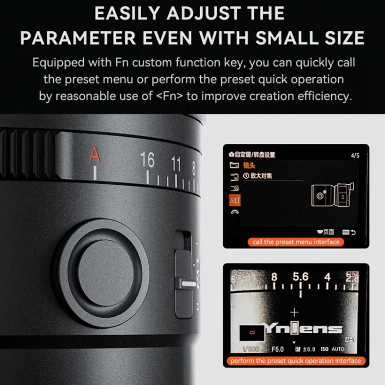 Obiettivo grandangolare YONGNUO YN11mm F1.8S DA DSM WL per sensori APS-C con telecomando, compatibile con fotocamere Sony con attacco E., YN11mm F1.8S DA DSM WL