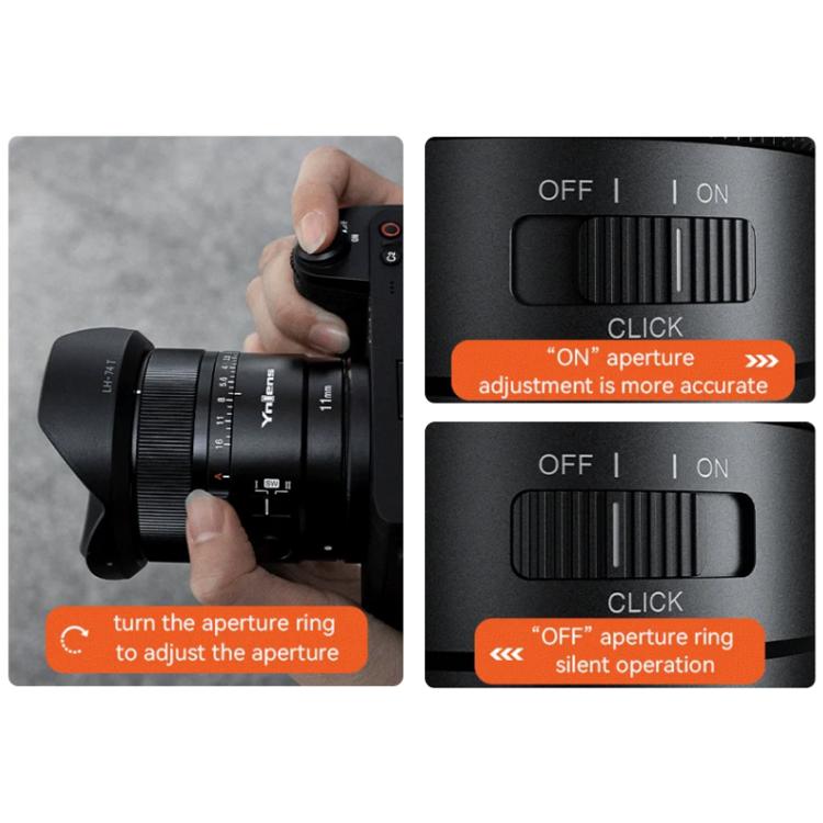 Obiettivo grandangolare YONGNUO YN11mm F1.8S DA DSM WL per sensori APS-C con telecomando, compatibile con fotocamere Sony con attacco E., YN11mm F1.8S DA DSM WL