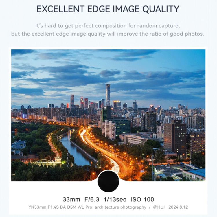 Obiettivo YONGNUO YN33mm F1.4S DA DSM WL Pro per sensori APS-C con telecomando, compatibile con attacco Sony E., YN33mm F1.4S DA DSM WL Pro