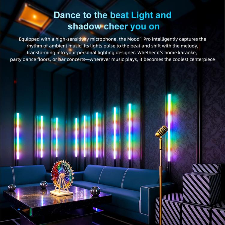 LUXCeO Mood1 Pro 90cm RGB Colorful Atmosphere Rhythm LED Stick Handheld Video Photo Fill Light, No Treppied, 90cm
