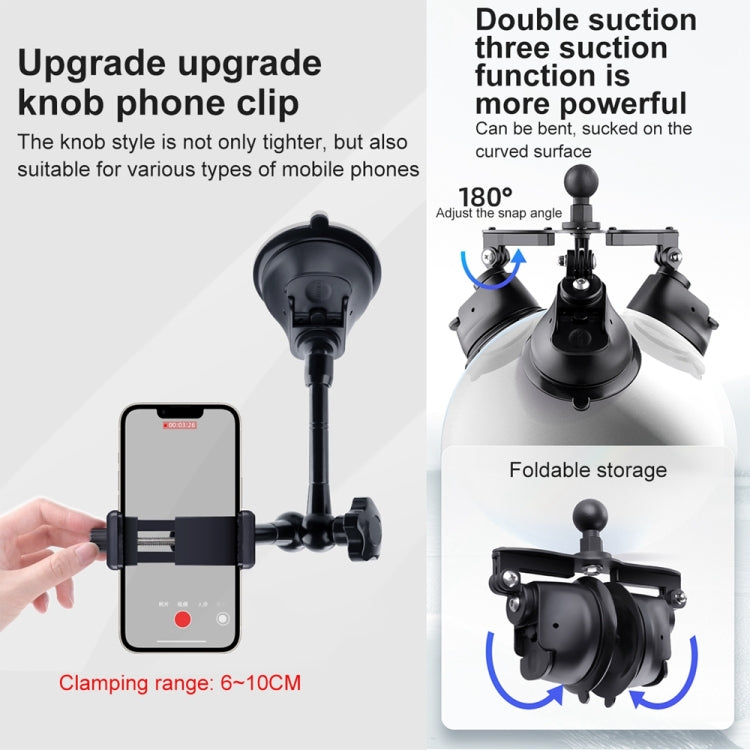 Supporto per morsetto per telefono con braccio magico ad attrito articolato a ventosa singola, Single Suction Cup Magic Arm