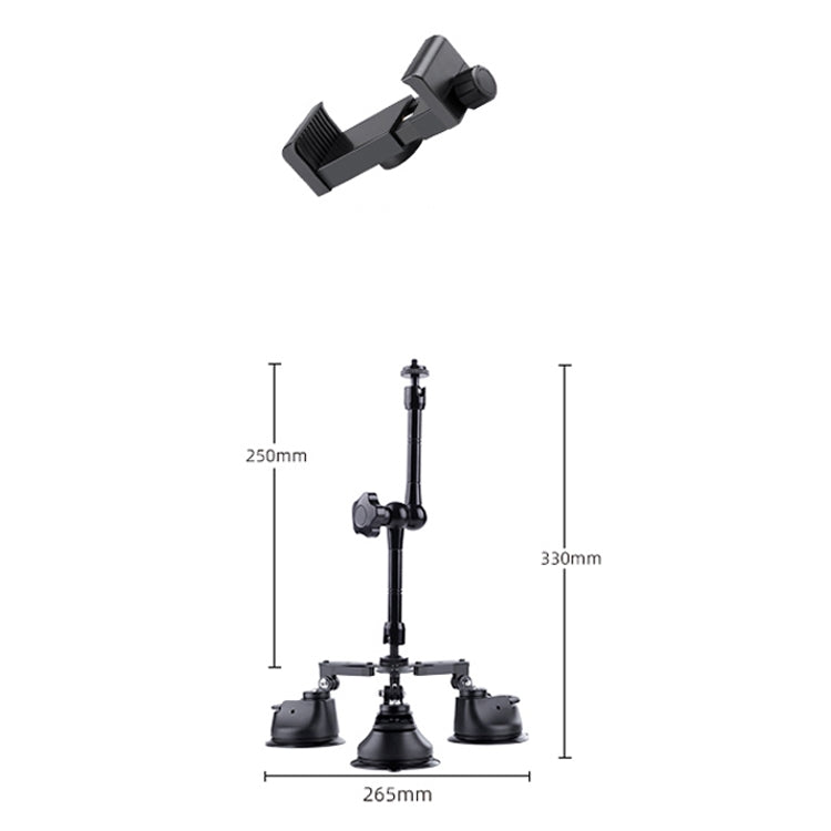 Supporto per morsetto per telefono con braccio magico ad attrito articolato con ventosa a tre gambe, Tri-leg Suction Cup Magic Arm