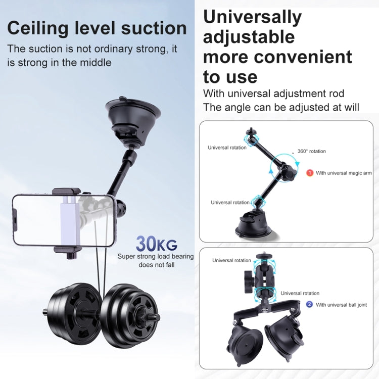 Supporto per morsetto per telefono con braccio magico ad attrito articolato con ventosa a tre gambe, Tri-leg Suction Cup Magic Arm