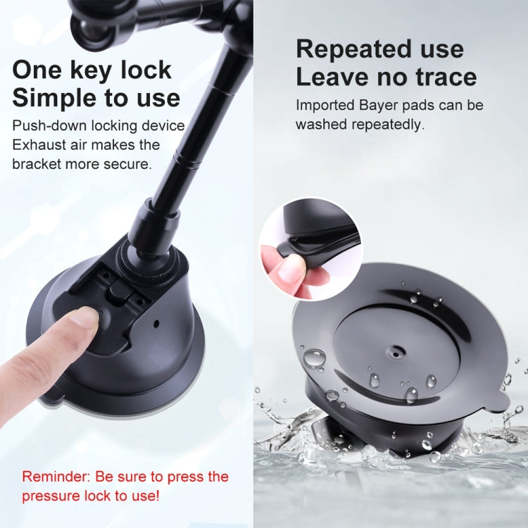 Supporto per morsetto per telefono con braccio magico ad attrito articolato con ventosa a tre gambe, Tri-leg Suction Cup Magic Arm