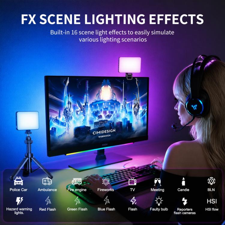 Luce video LED tascabile Desiontal iReal-X3 Slim RGB Fill Light 2500K-9000K, iReal-X3