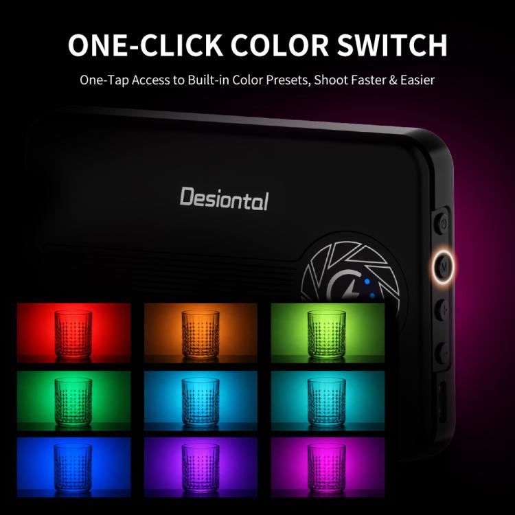 Luce video LED tascabile Desiontal iReal-X3 Slim RGB Fill Light 2500K-9000K, iReal-X3