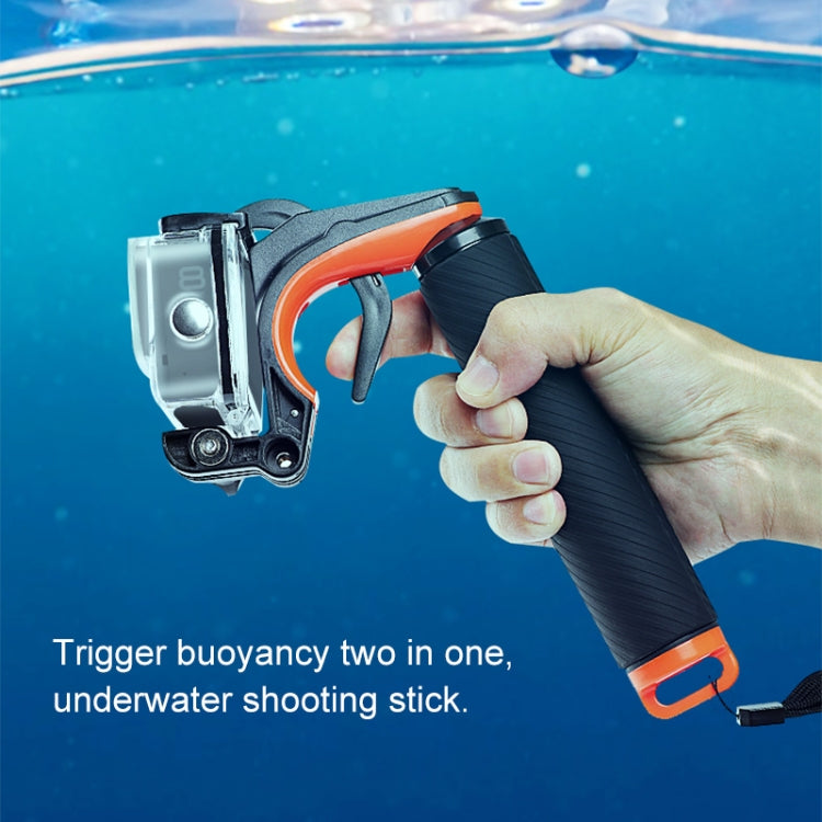 Grilletto dell'otturatore + Asta di galleggiamento per immersione con impugnatura galleggiante con cinturino regolabile anti-smarrimento, vite e chiave per GoPro HERO8 Nero