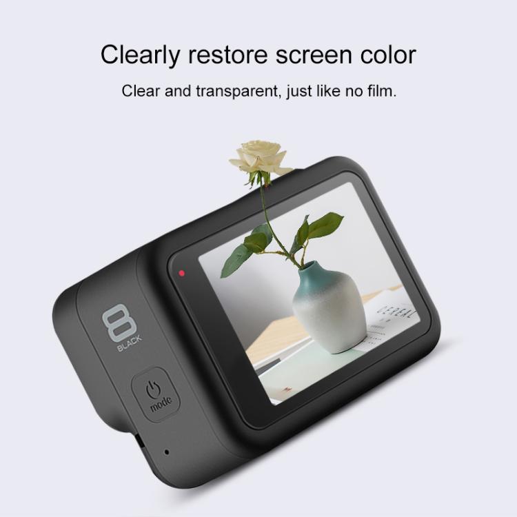 Per GoPro HERO8 Black Obiettivo della fotocamera Pellicola protettiva HD + Display LCD Protezione schermo HD