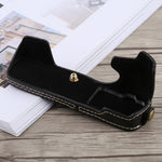 Base mezza custodia per fotocamera in pelle PU con filo da 1/4 di pollice per Olympus EM5 / EM5 Mark II, For Olympus EM5