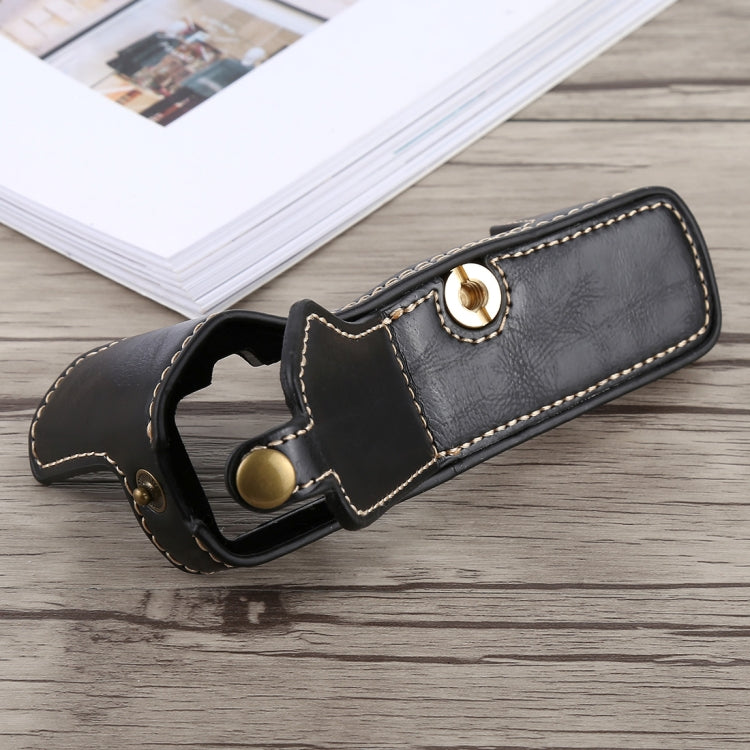Base mezza custodia per fotocamera in pelle PU con filo da 1/4 di pollice per Olympus EM5 / EM5 Mark II, For Olympus EM5