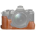 Base mezza custodia per fotocamera in pelle PU con filo da 1/4 di pollice per Olympus EM5 / EM5 Mark II, For Olympus EM5
