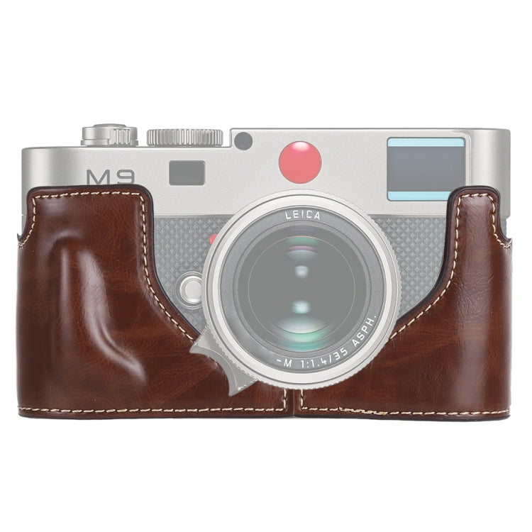 Base mezza custodia per fotocamera in pelle PU con filettatura da 1/4 di pollice per Leica M9, For Leica M9