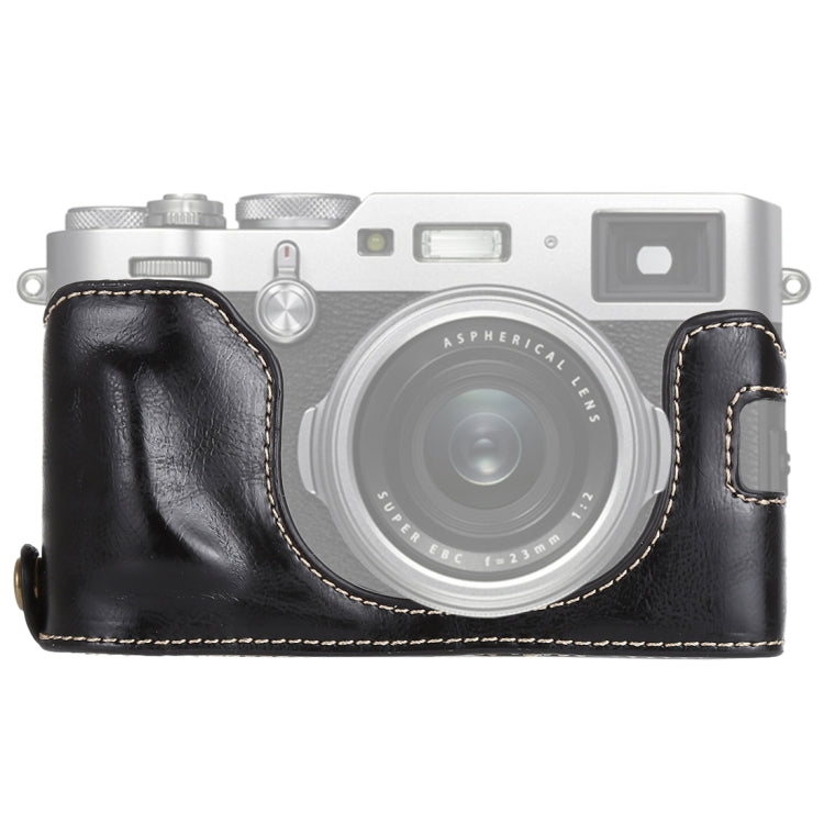 Base mezza custodia per fotocamera in pelle PU con filo da 1/4 di pollice per FUJIFILM X100F, For FUJIFILM X100F