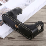 Base mezza custodia per fotocamera in pelle PU con filo da 1/4 di pollice per FUJIFILM X100F, For FUJIFILM X100F