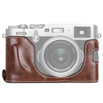 Base mezza custodia per fotocamera in pelle PU con filo da 1/4 di pollice per FUJIFILM X100F, For FUJIFILM X100F